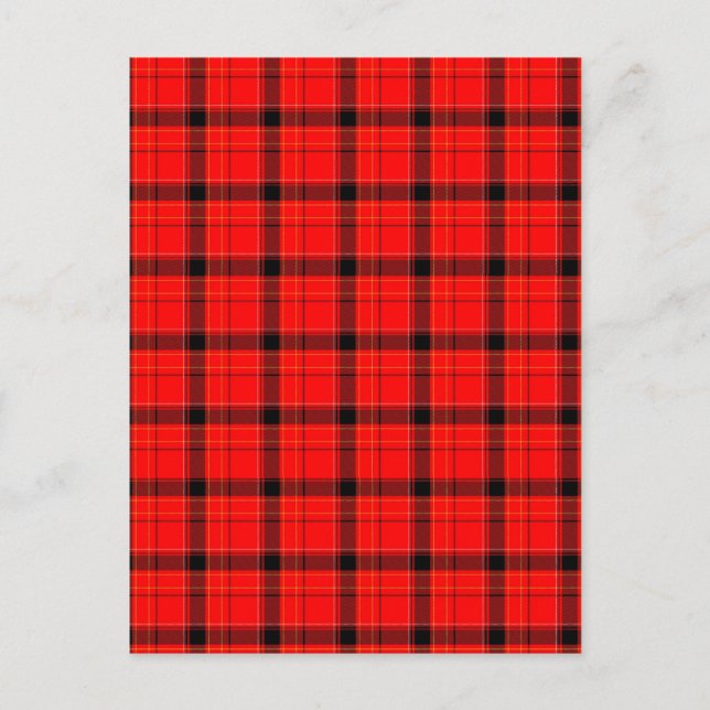 Red Kariert Tartan Pattern Postkarte (Vorderseite)