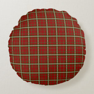 Red Kariert Tartan Pattern Rundes Kissen