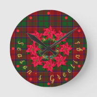 Red Kariert Tartan Poinsettia Weihnachten