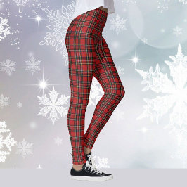 Red Kariert Tartan Yoga Weihnachtsfeiertag Laufen Leggings