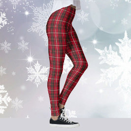 Red Kariert Tartan Yoga Weihnachtsfeiertag Laufen Leggings