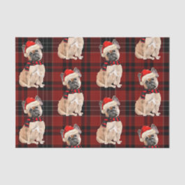 Red Kariert und French Bulldog Christmas Seidenpapier