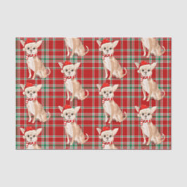 Red Kariert und Tan Chihuahua Weihnachten Seidenpapier