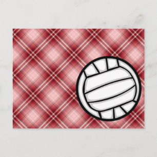 Red Kariert Volleyball Postkarte