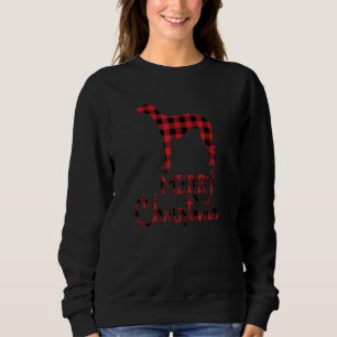 Red Kariert Whippet Dog Weihnachtsmatte Familie P Sweatshirt