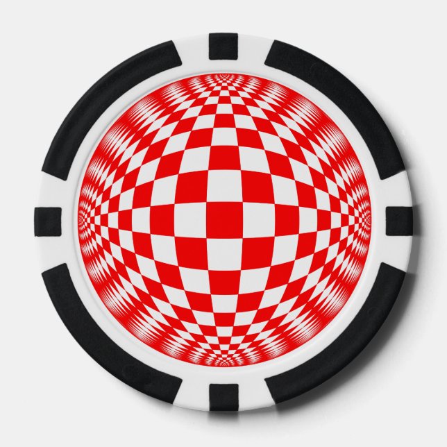 "Red Karo Ball" Poker-Chip-Set Pokerchips (Vorderseite)