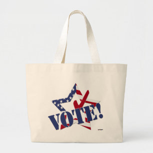 Red Karo Blue Voice mit US Flag Star Jumbo Stoffbeutel