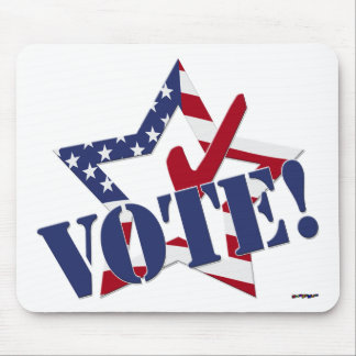 Red Karo Blue Voice mit US Flag Star Mousepad