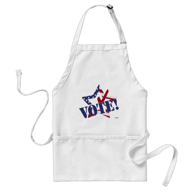 Red Karo Blue Voice mit US Flag Star Schürze (Vorne)