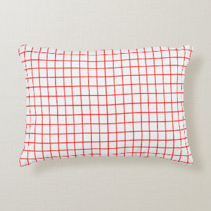 Red Karo Gingham Stripe Karierte Muster dünne Lini Dekokissen