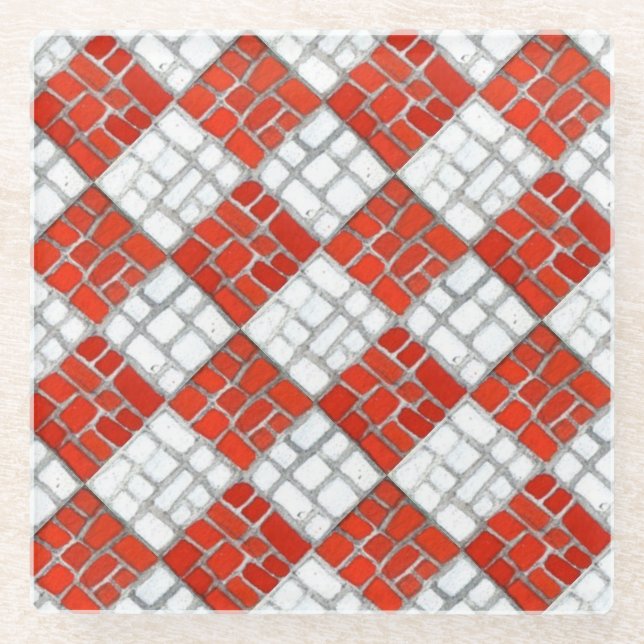 RED KARO MOSAIC Glass Drink Untersetzer (Vorderseite)