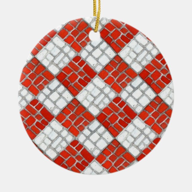 RED KARO MOSAIC Keramik Circle Ornament (Vorne)