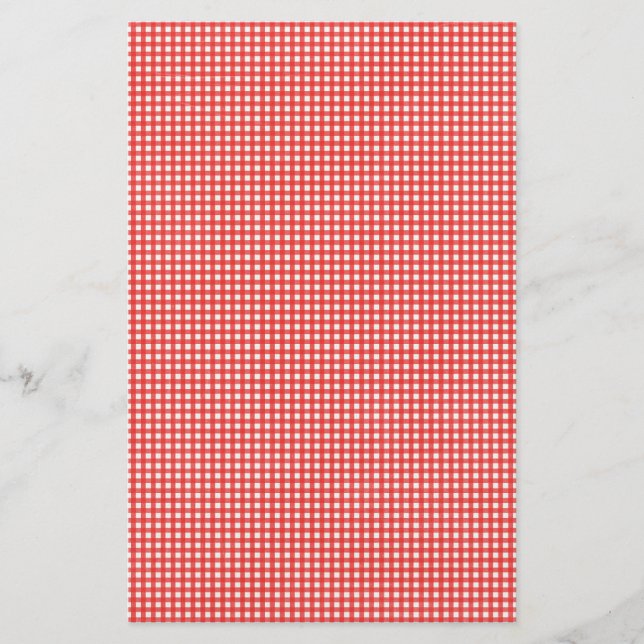 Red Karo Pattern Briefpapier (Vorderseite)
