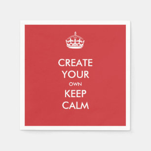 Red Keep Calm und Carry on Party Paper Napkins Serviette