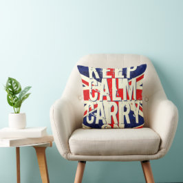 Red KEEP CALM UND Carry on UK Pillow Kissen