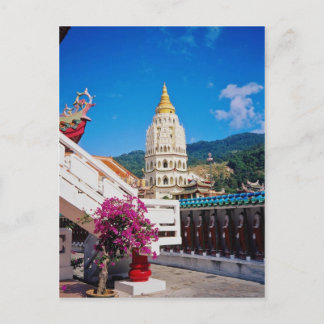 Red Kek Lok Si Temple, Penang, Malaysia Blume Postkarte