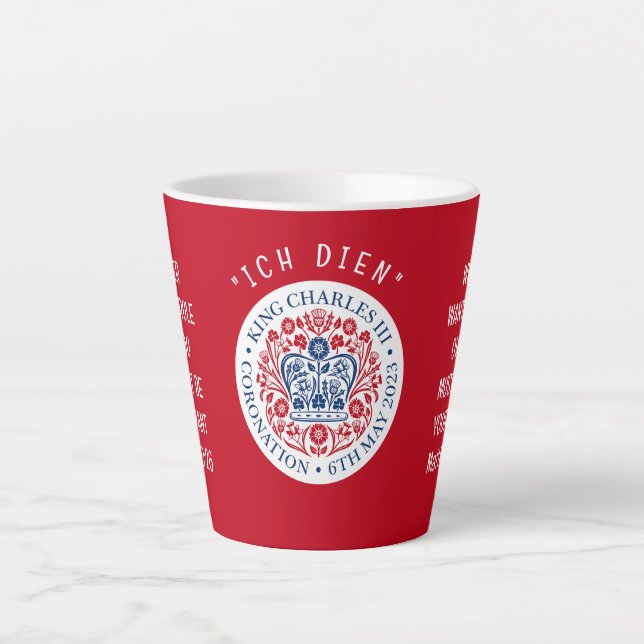 Red KING CHARLES III Coronation Milchtasse (Vorderseite)