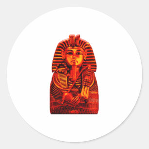 Red King Tut Runder Aufkleber