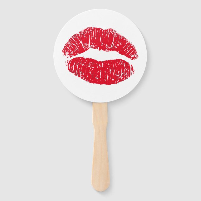 Red Kissing Lips Fächer (Vorderseite)
