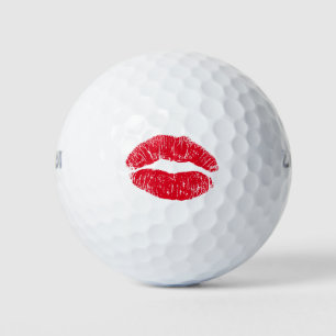 Red Kissing Lips Golfball