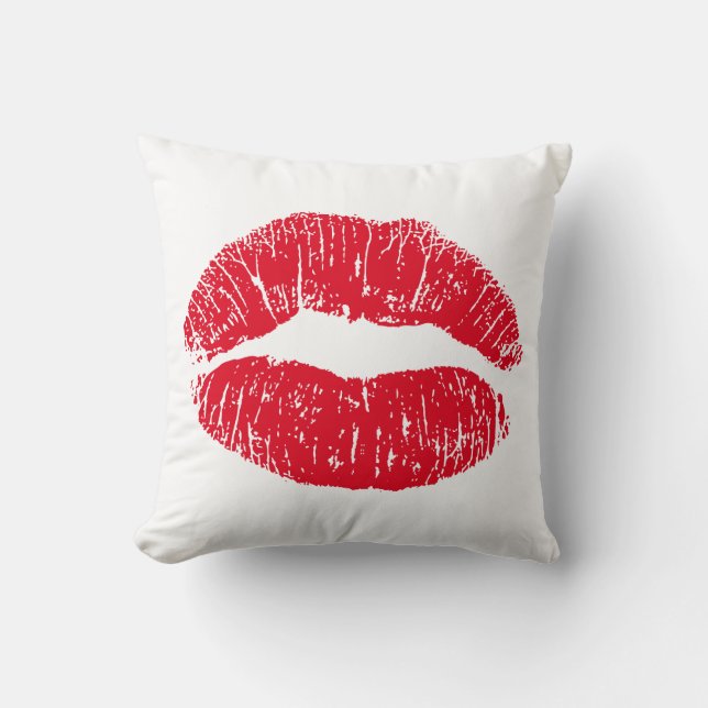 Red Kissing Lips Kissen (Vorderseite)