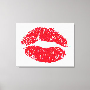 Red Kissing Lips Leinwanddruck
