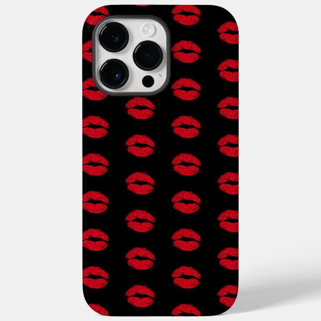 Red Kissing Lips Muster Case-Mate iPhone Hülle (Rückseite)