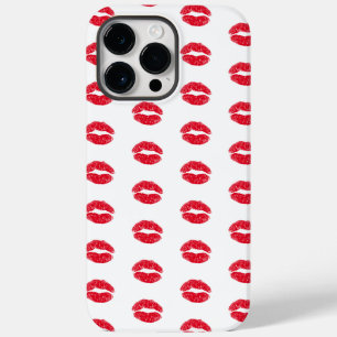 Red Kissing Lips Muster Case-Mate iPhone 14 Pro Max Hülle