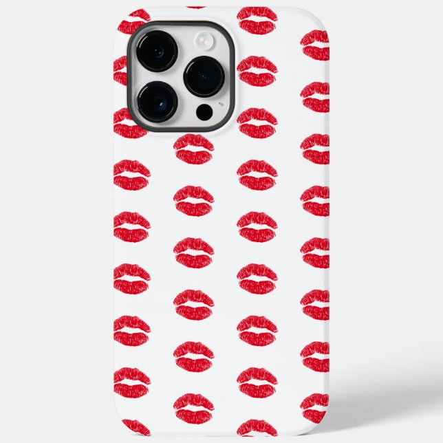 Red Kissing Lips Muster Case-Mate iPhone Hülle (Rückseite)