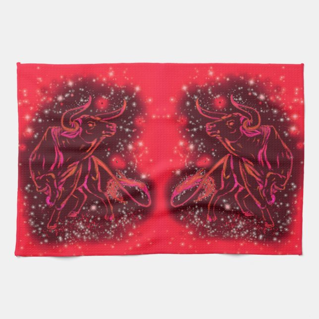 Red Kitchen Handtuchschalen laufen in der Starry N Geschirrtuch (Horizontal)