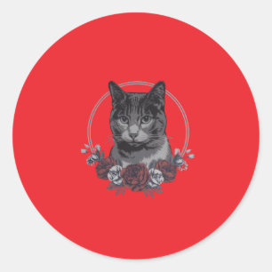 Red Kitten Classic Round Stickers