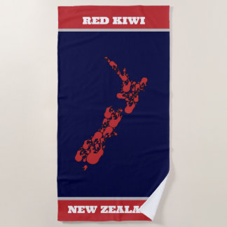 Red Kiwi New Zealand Beach Towel Strandtuch