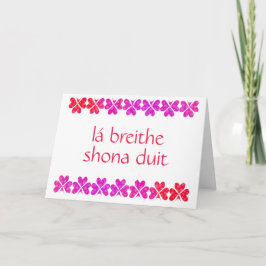 Red Kleeblatt Irish Birthday Card Karte