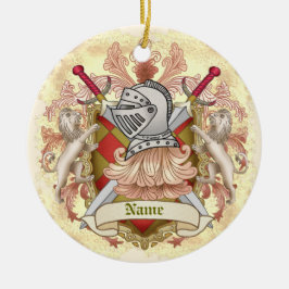 Red Knight Familienwappen Nachname Keramik Ornament