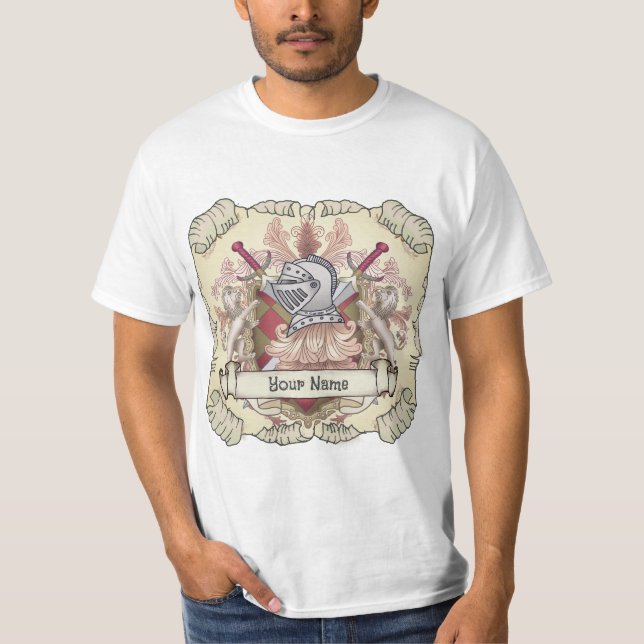 Red Knight Familienwappen Nachname T-Shirt (Vorderseite)