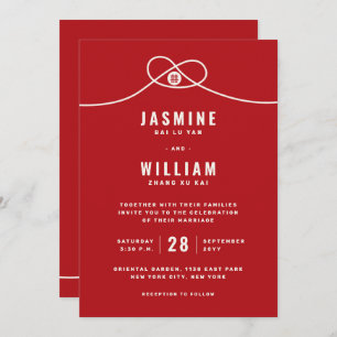 Red Knot Gewerkschaft Double Happiness Chinesische Einladung