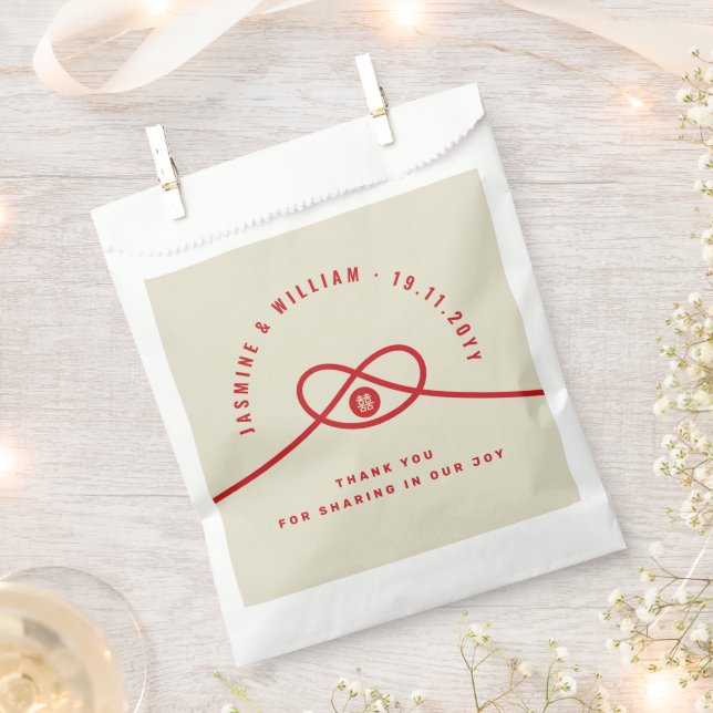 Red Knot Gewerkschaft Double Happiness Chinesische Geschenktütchen (Ausgeschnitten)
