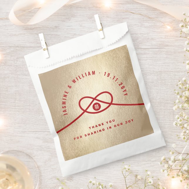 Red Knot Gewerkschaft Double Happiness Chinesische Geschenktütchen (Ausgeschnitten)