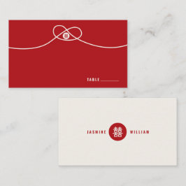 Red Knot Gewerkschaft Double Happiness Chinesische Platzkarte