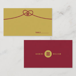 Red Knot Gewerkschaft Double Happiness Chinesische Platzkarte