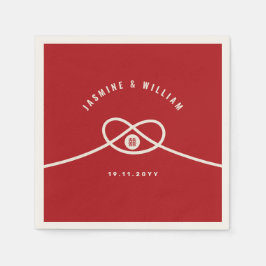 Red Knot Gewerkschaft Double Happiness Chinesische Serviette