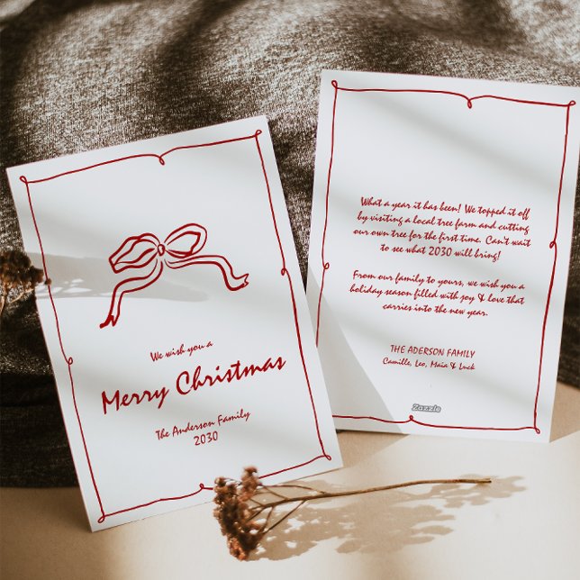 Red Knot Modern Christmas Feiertagskarte (Von Creator hochgeladen)