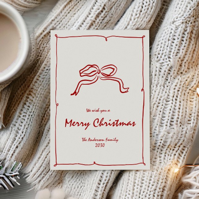 Red Knot Modern Christmas Feiertagskarte (Von Creator hochgeladen)