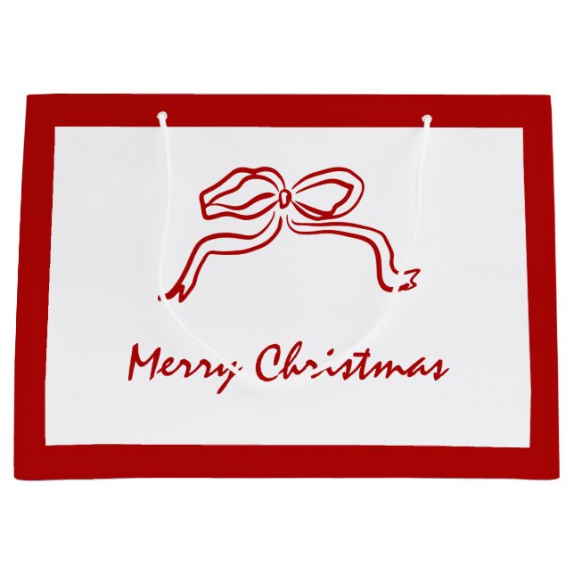 Red Knot Modern Christmas Große Geschenktüte (Vorderseite)