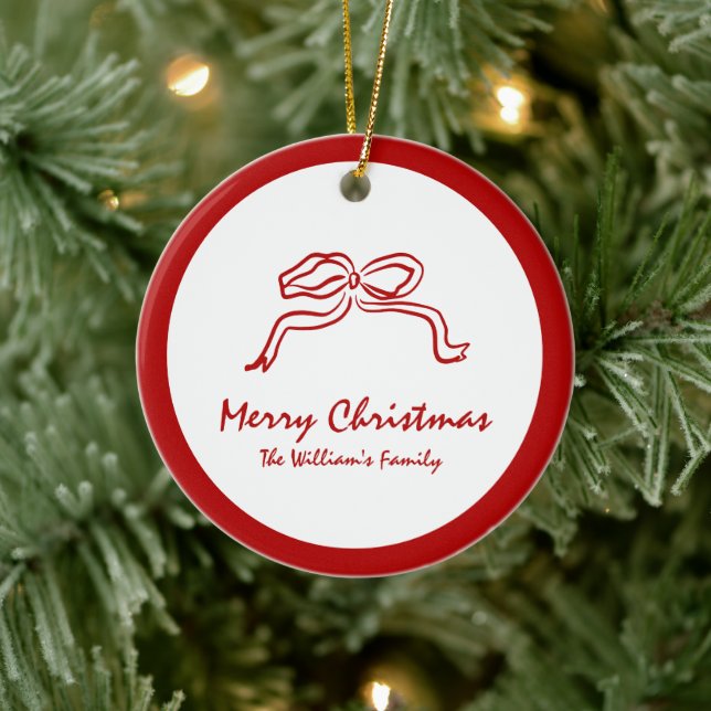 Red Knot Modern Christmas Keramik Ornament (Baum)