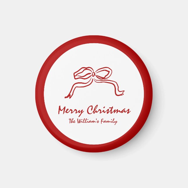 Red Knot Modern Christmas Magnet (Vorne)