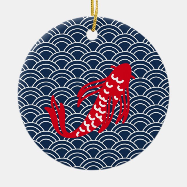 Red Koi Fish Keramik Ornament (Vorne)