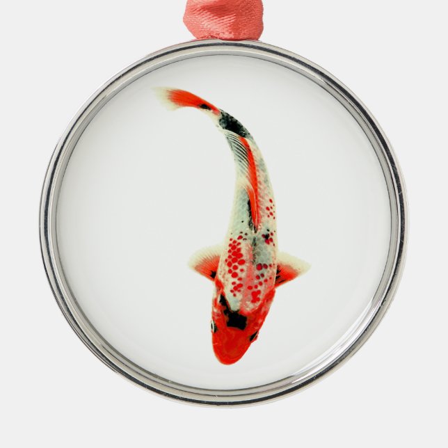 Red Koi Fish Ornament Aus Metall (Vorne)