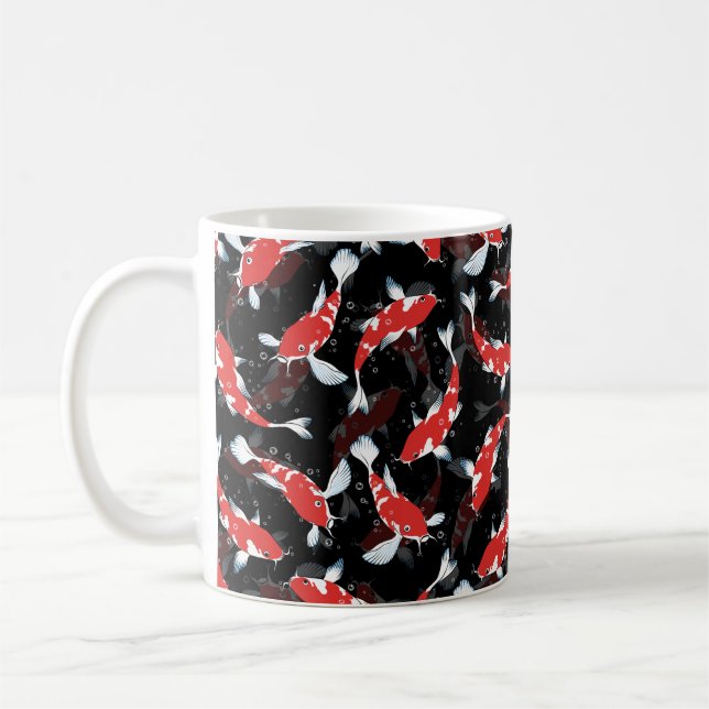 Red Koi Fish Pattern Kaffeetasse (Links)