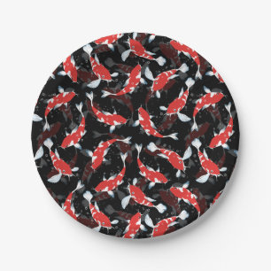 Red Koi Fish Pattern Pappteller